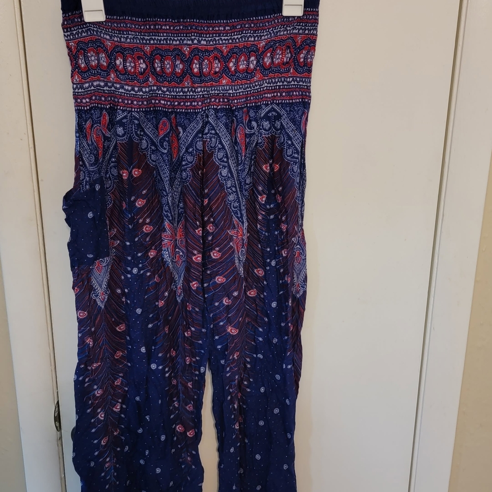 Bohemian Blue Paisley harem panta